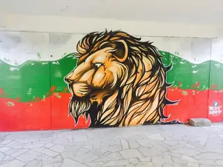 Подлезът с графит Българския лъв - Пловдив