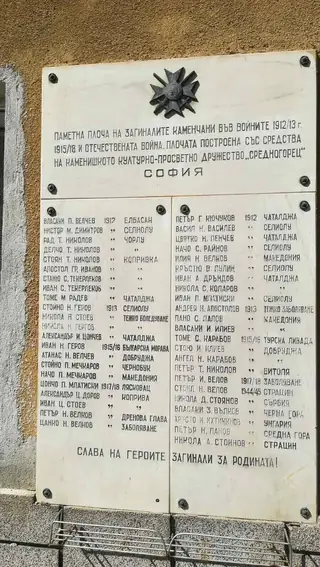 Паметна плоча на загиналите във войните - Каменица